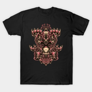 Artwork Illustration Masked Man With Charming Accessories T-Shirt